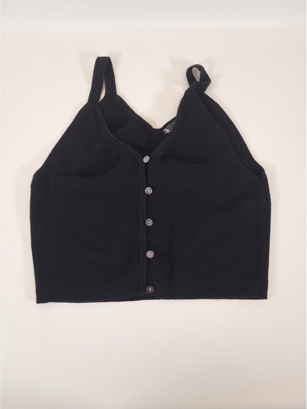 Urban life cropped button up tank top womens medium black y2k